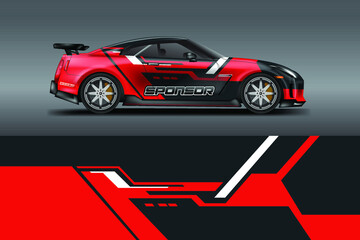 Car Wrap Racing Design Vector , Background for Vehicle , Rally , Drift .