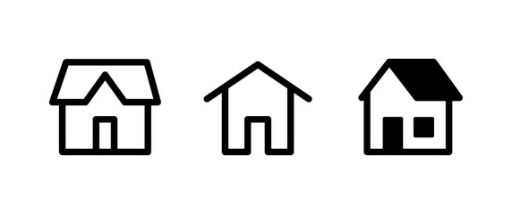 House vector icon collection. Home linear pictogram set.