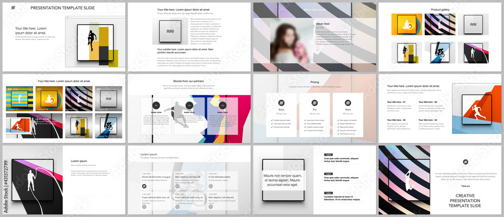 Wall mural vector templates for website design, presentations, portfolio. templates for presentation slides, le