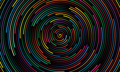 Abstract color background with lines in spiral.