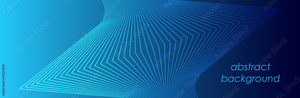 Poster abstract blue background with lines.