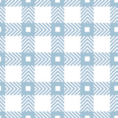 Plaid pattern in blue and white. Herringbone seamless diagonal tartan check plaid. Light blue vector checkered seamless pattern texture.