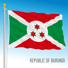 Burundi official national flag, african country, vector illustration