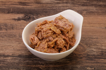 Canned tuna fillet for salad