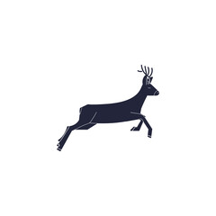  deer contour and doodle line vector illustration