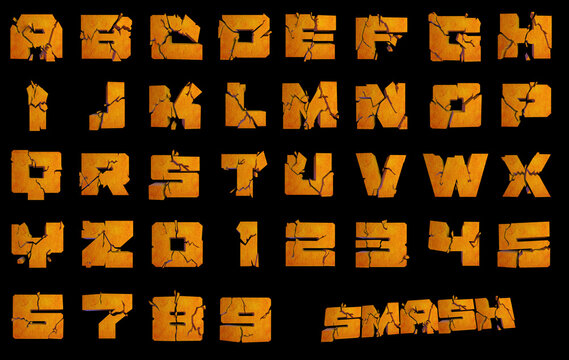 Smash broken alphabet 3D illustration - 3D illustration