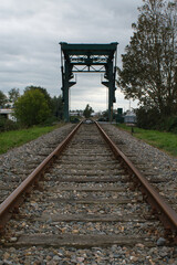 Fototapeta na wymiar railway in the countryside of the Medemblik. Old track to Hoorn in Noord-Holland.