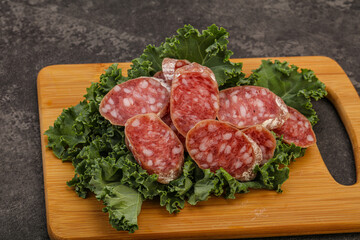 Iberian pork Fuet sausage slices