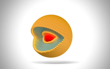 Structure of liposome, phospholipid, cell, 3d render animation. 3D Render illustration