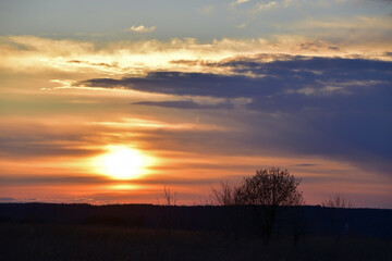 Spring sunset in the Urals