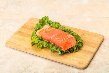 Salmon fillet slice for cooking