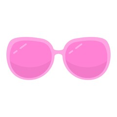 Fototapeta premium Stylish pink glasses with gradient. Designer sunglasses with elegant frame and trendy lenses cool eye protection and creative vector shapes.
