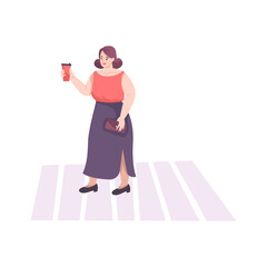 Woman Crossing Street Composition