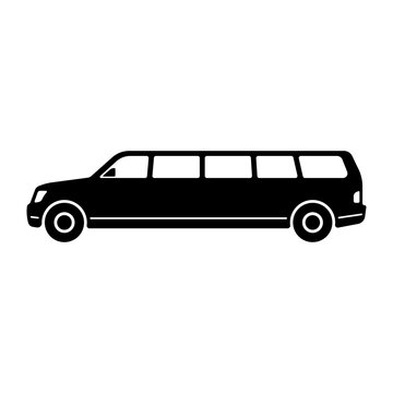 recommend clip art: SUV limousine icon. Black silhouette. Side view. Vector simple flat graphic illustration. The isolated object on a white background. Isolate.