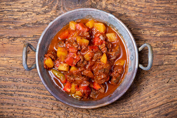 hungarian goulash with meat and potatoes