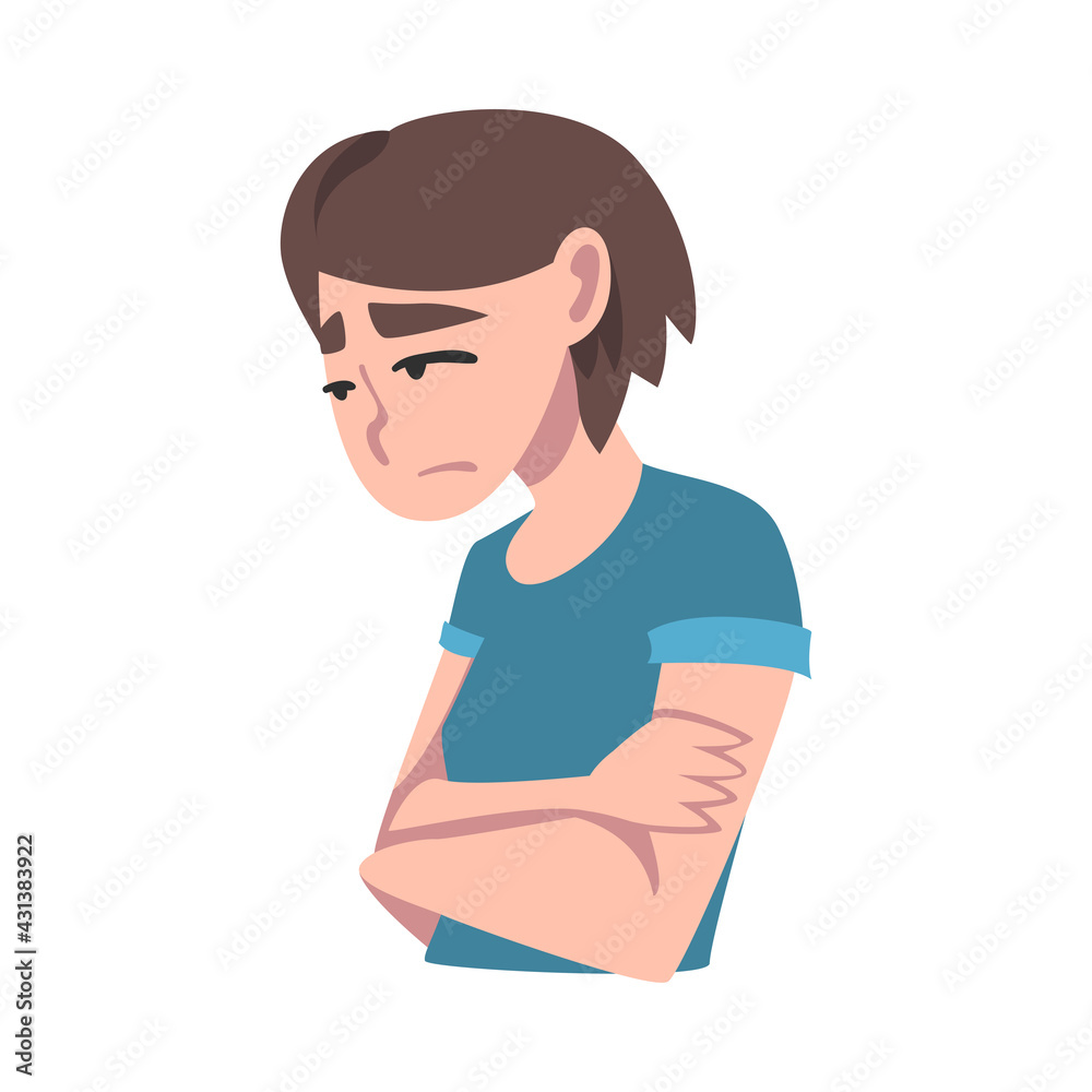 Sticker Young Woman Suffering from Pronounced Weakness, Symptom of Heart Stroke Cartoon Vector Illustration