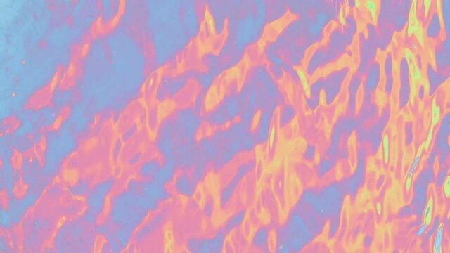 Slow motion water or flame effect background. Colorful water ripples. Multicolored motion backgrounds. Surreal lava colors. Thermal camera effect. Abstract video can use in vertical position.