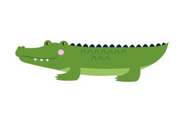 Cute Crocodile Baby Animal, Exotic Tropical Amphibian Animal Vector Illustration