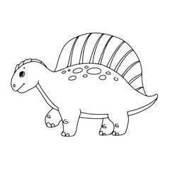 Cute dinosaurs cartoon style. Coloring. Vector illustration isolated on white background.