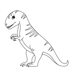 Cute dinosaurs cartoon style. Coloring. Vector illustration isolated on white background.