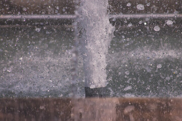 fountain in the rain