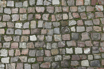 Stone paved road background