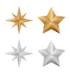 Gold christmas star 3d icon