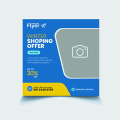 Winter Big Sale Social Media Banner Template Design