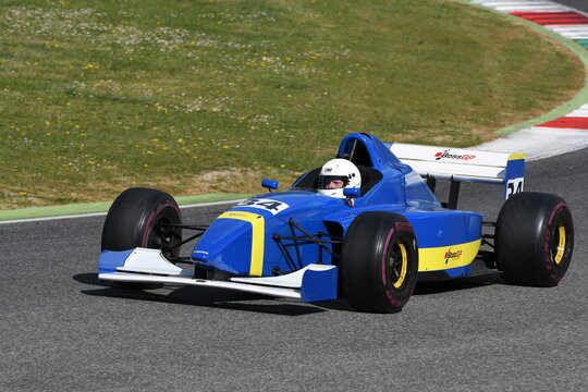 Scarperia, 9 April 2021: Lola T96 Alfa Romeo F3000 Formula driven by unknown in action at Mugello Circuit during BOSS GP Championship practice. Italy