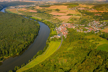 small German village by the river