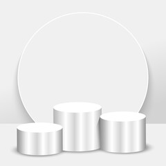 White 3d abstract scene and shapes background