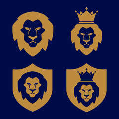 lion elegant logo with shield