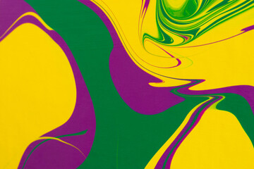 Yellow green purple fluid art, abstract creative trend background. Dynamic lines, movement, burst of emotions, passion, freedom. Form of presentation of websites, booklets, leaflets, business cards