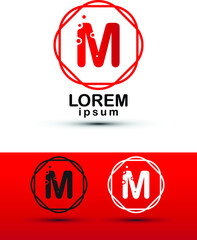 creative M Letter logo design in circle 