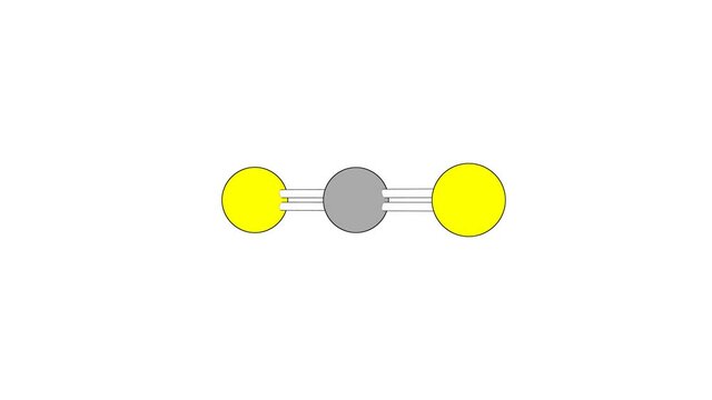 360&ordm; realistic 3D view of Carbon Disulfide as a seamless loop over a white opaque background with alpha mask. Also called carbon disulphide and carbon bisulfide.