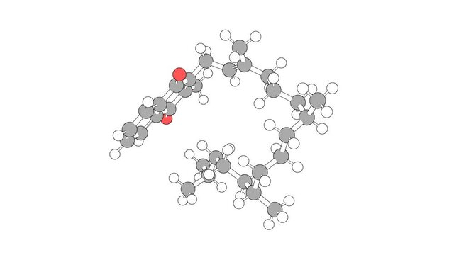 360&ordm; realistic 3D view of Vitamin K as a seamless loop over a white opaque background with alpha mask. Also called kinadion and konakion.
