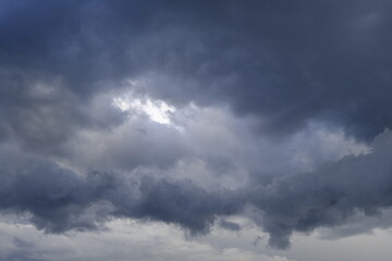 Fototapeta na wymiar Sky with clouds after thunderstorm