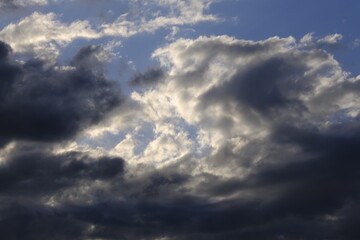 Fototapeta na wymiar Sky with clouds after thunderstorm