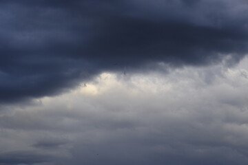 Sky with clouds after thunderstorm