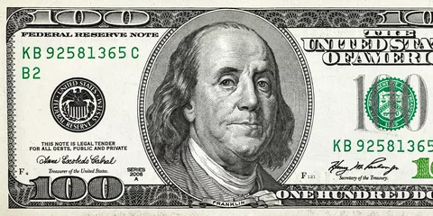 Fotobehang 100 dollar bill, USA money, the largest denomination © FellowNeko
