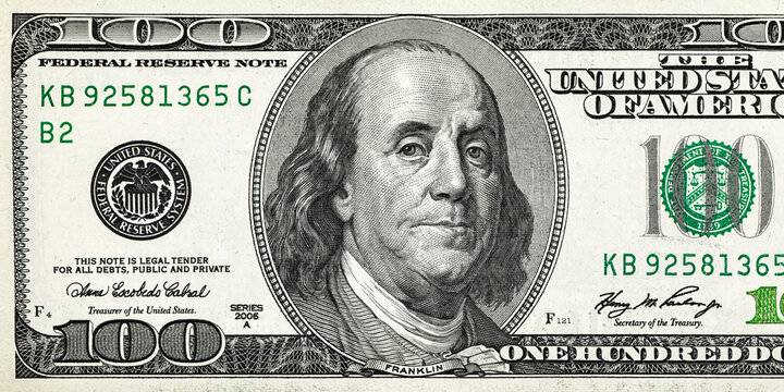 100 dollar bill, USA money, the largest denomination
