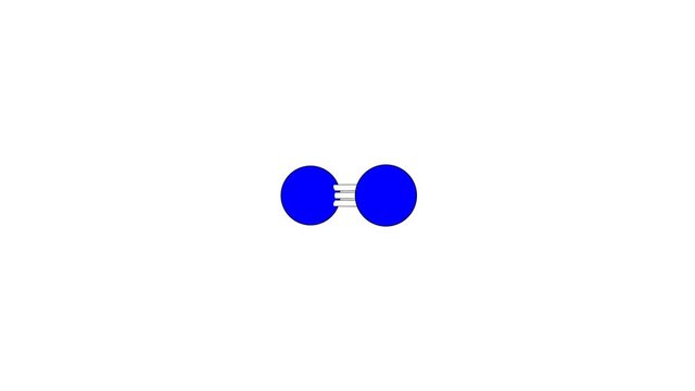 360&ordm; realistic 3D view of N as a seamless loop over a white opaque background with alpha mask. Also called nitrogen and nitrogen gas.