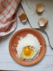 eggs and flour