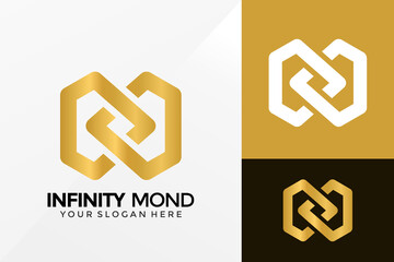 Luxury Infinity Diamond Logo Vector Design. Brand Identity emblem, designs concept, logos, logotype element for template.