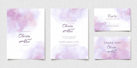 Watercolor Purple Wedding Invitation