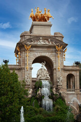 Fototapeta na wymiar Ciutadella Park fountains in Barcelona