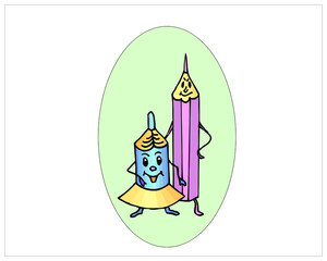 pencil character illustration vector clip-art element