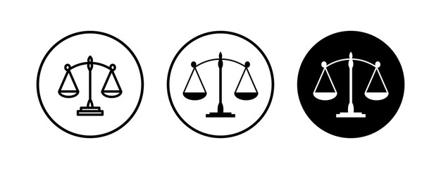 Scales icons set. Law scale icon. Scales vector icon. Justice