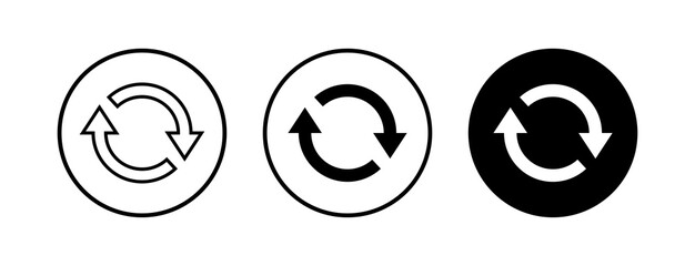 Refresh icons set. Reload icon vector. Update icon. convert icon