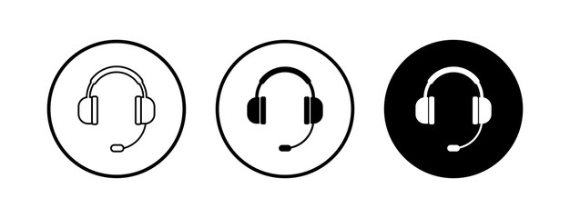 Headphone icons set. Headphone vector icon. Call us. Contact us